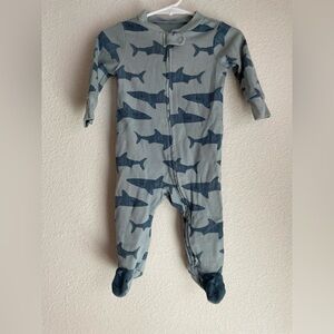 Carter's Blue Shark Print Footed One Piece size 6M